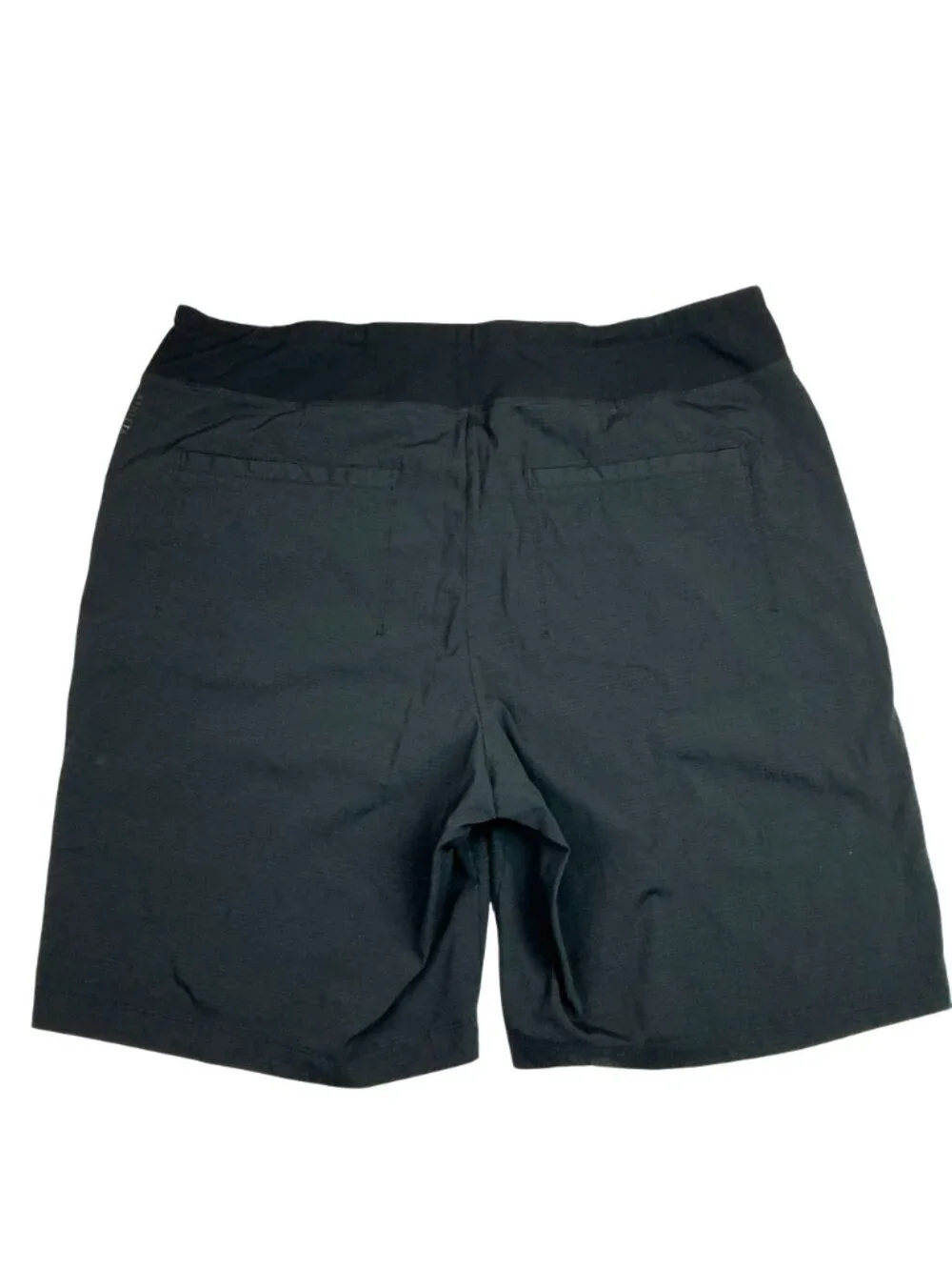 Athleta Nylon Stretch Zippered Pocket Shorts Womens 16 Black